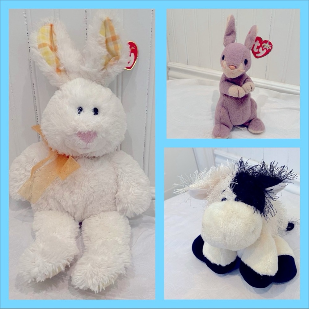 Vintage Y2K Plush Toys Stuffed Animal Lot - TY and WEBKINZ EUC
